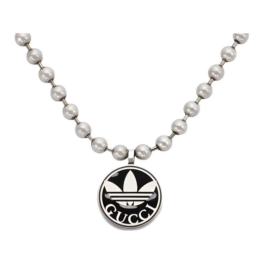 Gucci Collezione Collaborazione Adidas X Gucci Collane in Argento Sterling 925 da Donna Argento/Nero 702788-JAACA-8163