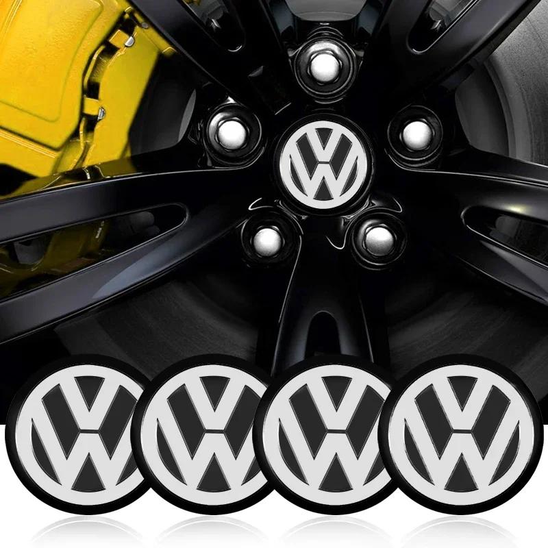 For Volkswagen 56mm Car Wheel Center Cap Hub Covers Badge Sticker Accessories For Volkswagen Touran Golf-4 5 6 7 Passat Polo MK4