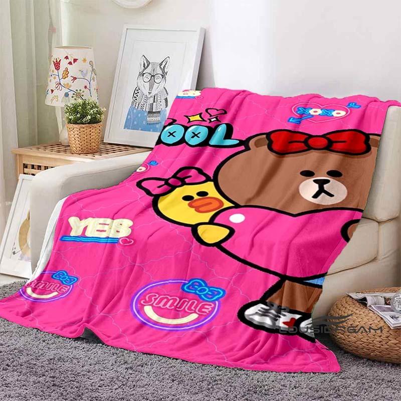 Cute BROWN & FRIENDS Blanket—Perfect for Use On Sofas, Beds, In Cars, Living Rooms, and Bedrooms. A Wonderful Gift for Children.