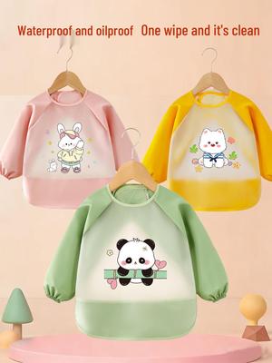 Wasserdichte Langarm-Lätzchen für Babys - Fleckenabweisende, Wende-Schürze für alle Jahreszeiten