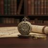 Bronze Retro Round Hollow Characteristic Quartz Pocket Watch Men's And Women's Fashion Necklace Pendant Jewelry Gift