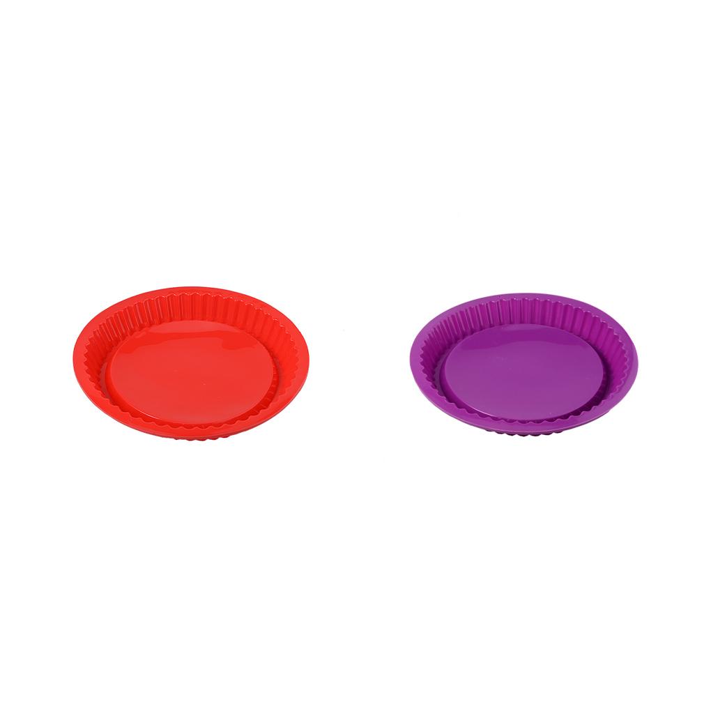 Stampo Rotondo per Pizza da 10 Pollici in Silicone Bordo Pizzo Teglie da Forno Fatto a Mano Vassoio per Pane Biscotti Sottile Stampo per Torta Gadget Utensili da Cucina