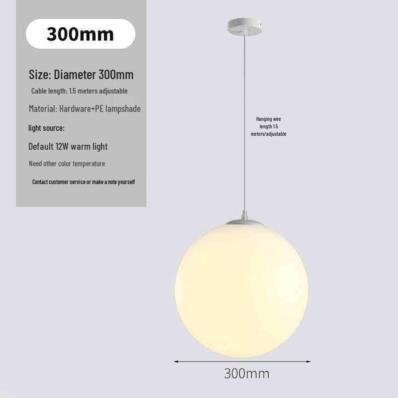 Milky White Round Pendant Lamp for Nail Salons, Cafes, Children's Clothing Stores, and Weddings