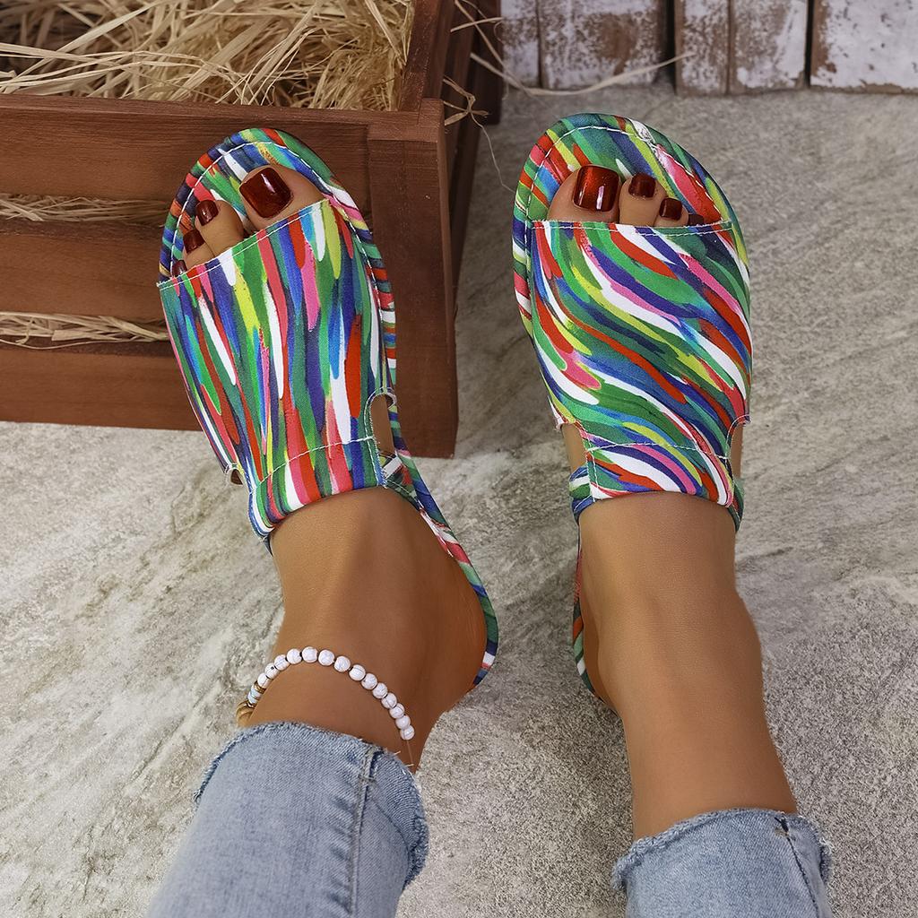 2025 summer new women's casual sandals flat slippers independent station large size women's shoes