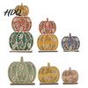Natürliches Holz Thanksgiving Geschenk 3 Stück Herbst Holz Kürbis Tischdeko Schichtgeschnitten Ahornblatt Haus Dekoration Figur Ernte für Kaminsims