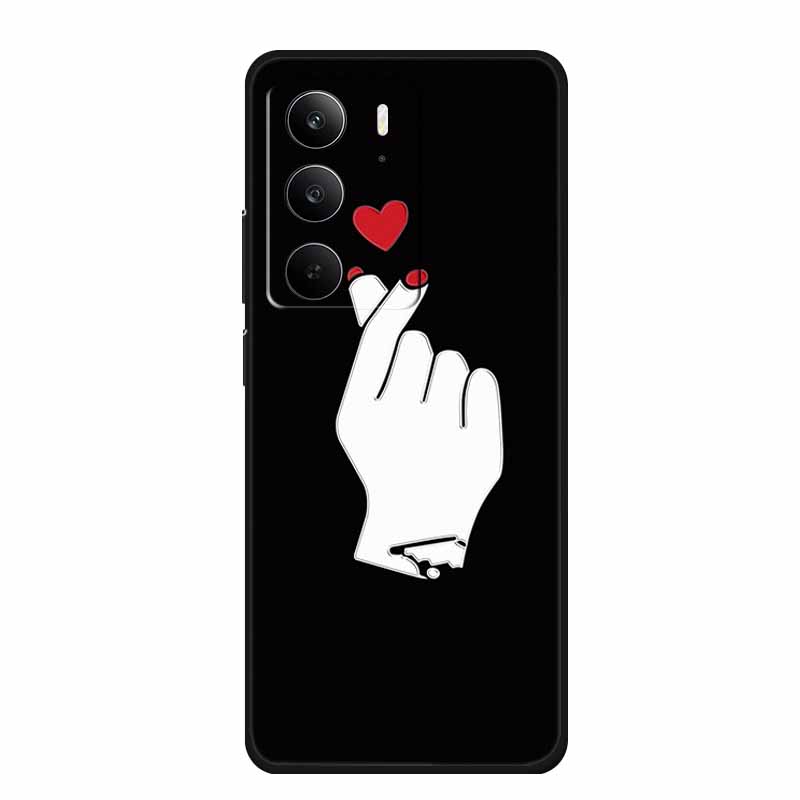 3D Emboss Case For Realme C75 4G 5G C75x V70 V70s 14x Realme C71 4G Case C 75 71 Coque Flower Black Silicone Soft Back Cover Bag