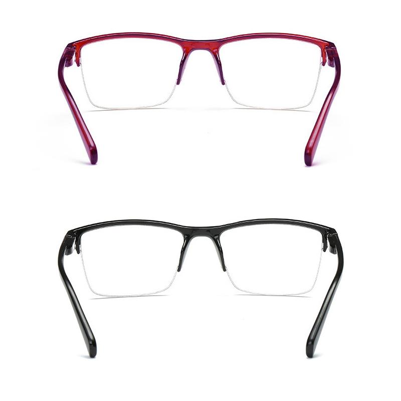 Half Frame Reading Glasses Presbyopic Eyewear Male Female Far Sight Glasses Ultra Light Black With Strength +75 To +400