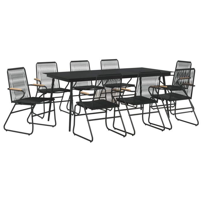 VidaXL Ensemble à Manger de Jardin 9 pcs, Ensemble de Mobilier d'Extérieur avec Table et Chaise, Meubles de Patio Terrasse, 3060272