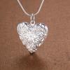 Silver-Plated Heart-Shaped Photo Frame Necklace with European and American Design