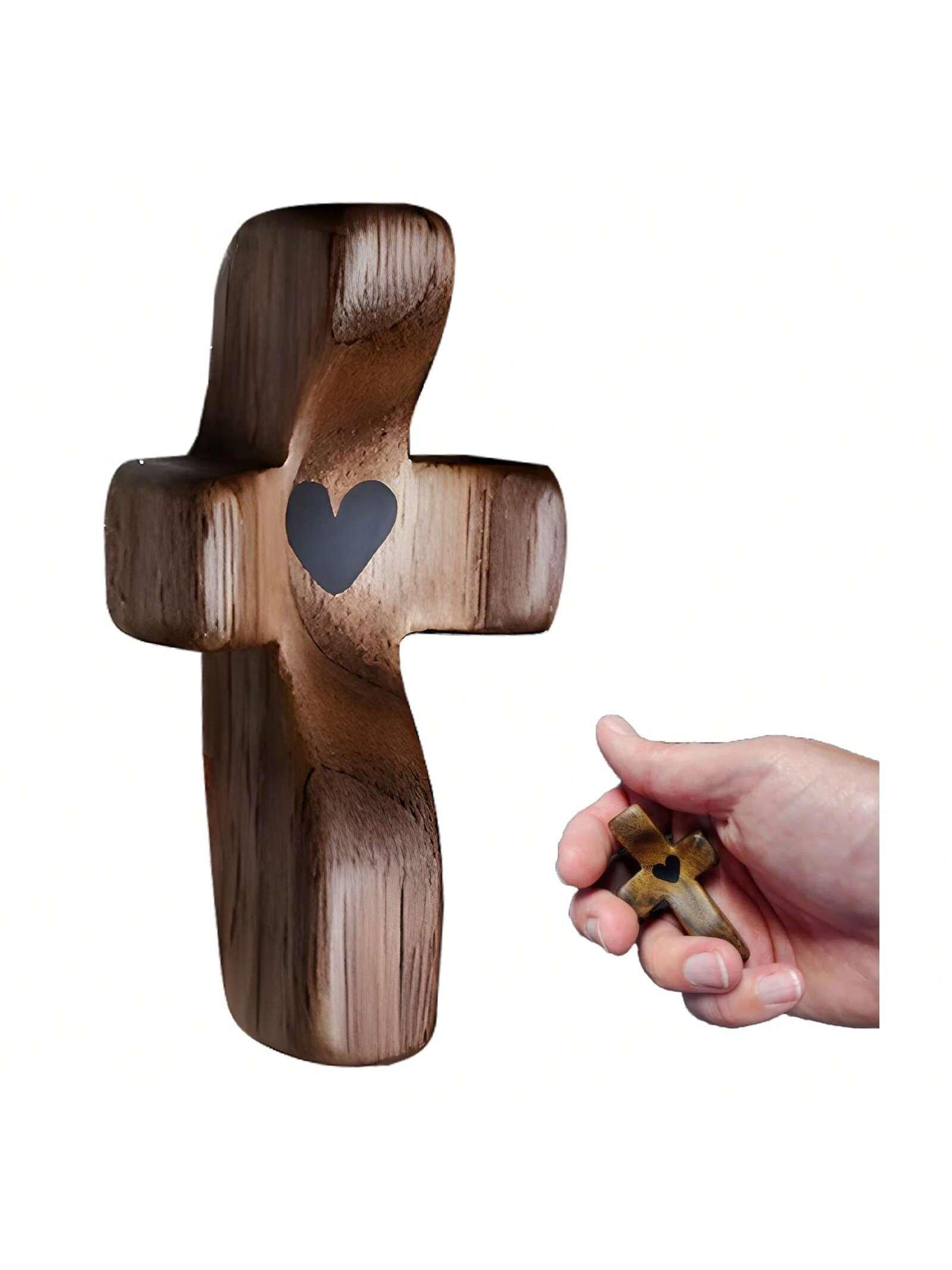 

10Pcs Wooden Cross Decorations, Cross Fidget for Anxiety Relief, Multi-functional Spiritual Symbols for Home and Office