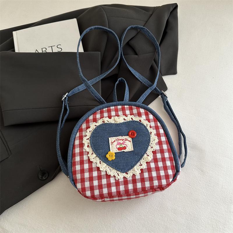 Denim Mini Backpack for Women Quilted Chain Shoulder Bookbag
