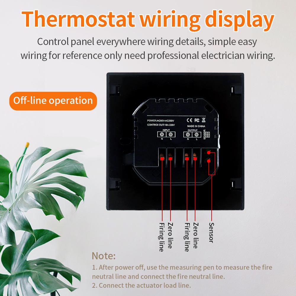 16A Smart Thermostat Floor Heating Temperature Controller with LED Touch Screen Electric Heating Control Smart Home 85-265V