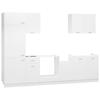 7 Piece Kitchen Set Lyon White Particleboard