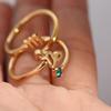 CARLIDANA Vintage Letter Heart Adjustable Gold Plated Stainless Steel 12 Zodiac Sign Zircon Letter Open Ring Jewelry Women