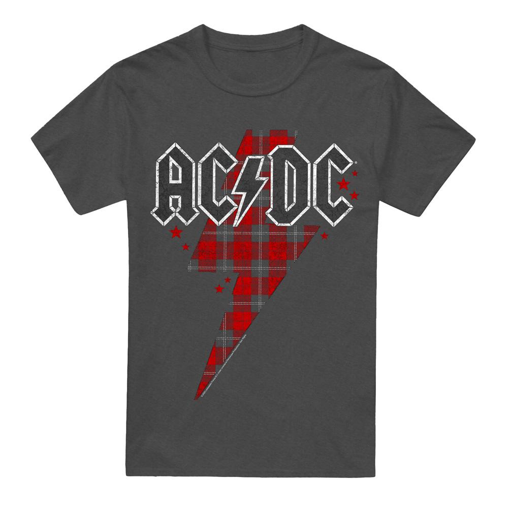 AC/DC Unisex Adult Plaid Bolt T-Shirt