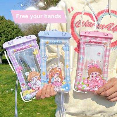 Waterproof Touchscreen Phone Cute Bag Protection Transparent PVC Airtight Slide Sensitive Screen Pouch Swim Women Supply