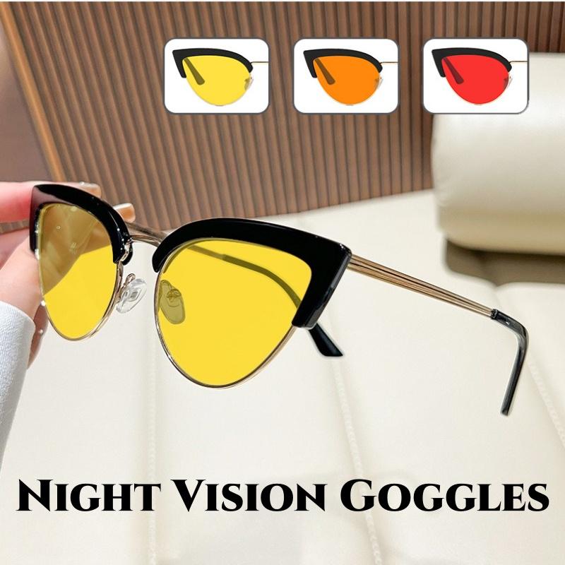 New European and American Fashion Trend Cat Eye Night Vision Goggles Fashionable Classic High-definition Eye Protection Glasses