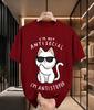 2026 New 100 Cotton Tshirt Sassy White Cat With Sunglasses Funny Slogan Graphic Unisex Tee Casual Short Sleeve
