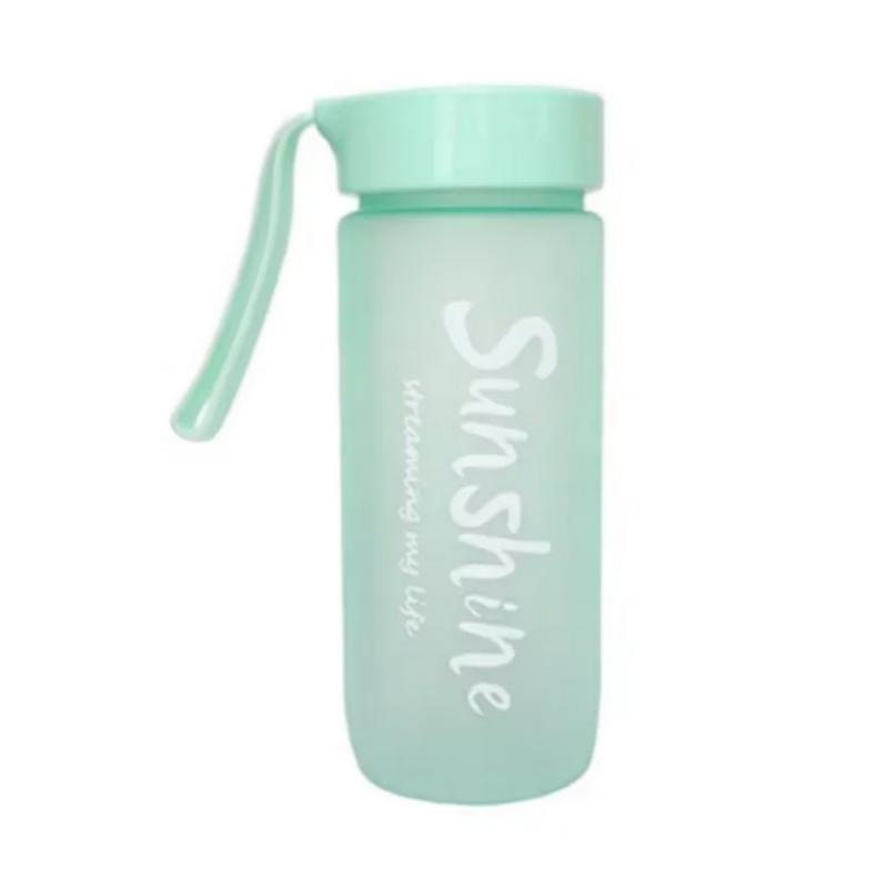 600ML Water Bottle Portable Sport Frosted Plastic Water Cup Leak-proof Juice Drinkware Couples Student Mug Transparent Kettle