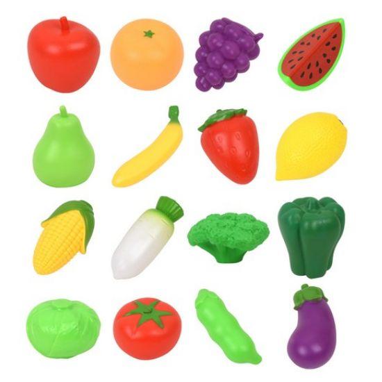 Oz Toy Fruit & Vegetable Play Set - 22 Piece Mesh Bag