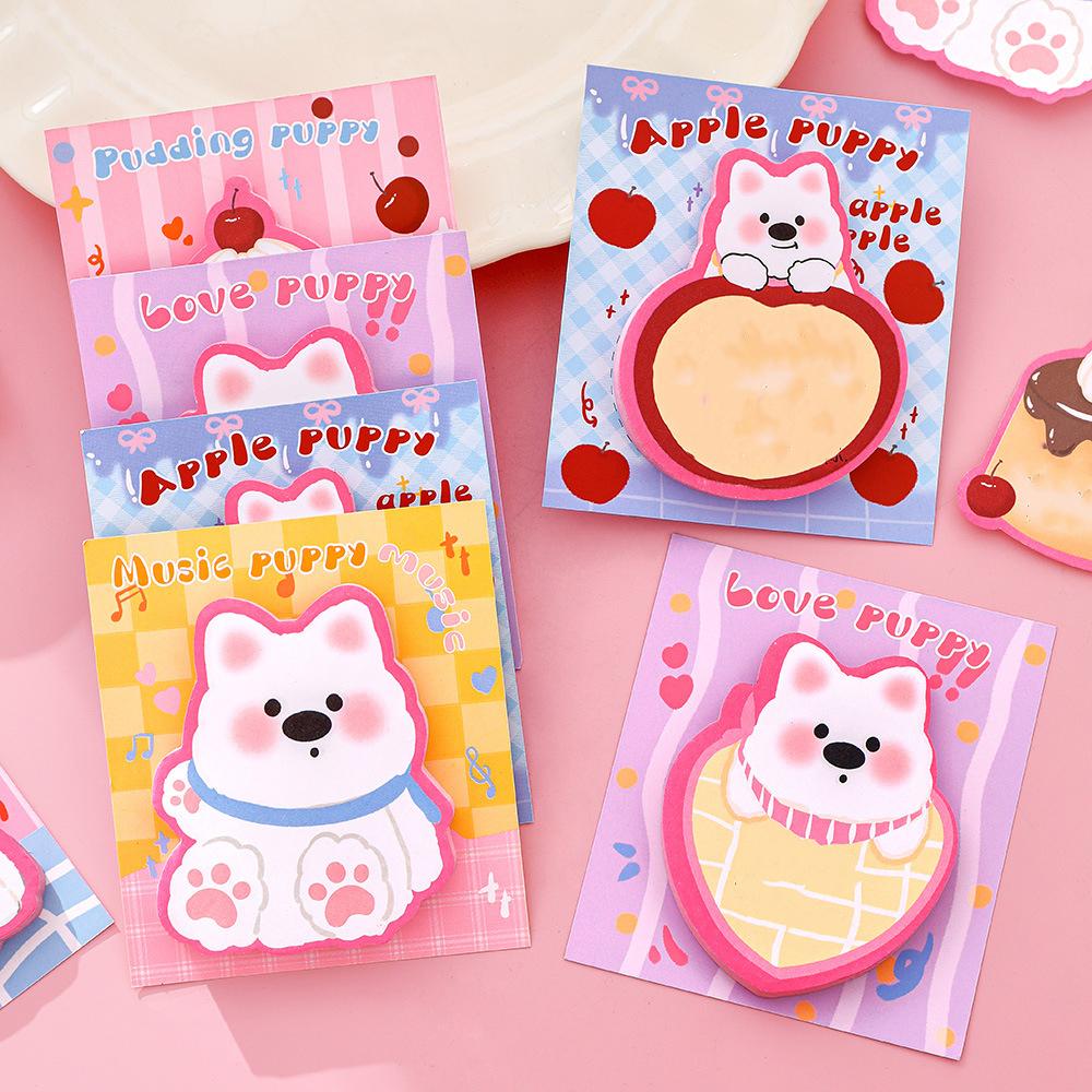 1 Piece Sticker Cute Kawaii Dopamine Dog Sticky Notes Notepad Memo Pads Office School Supplies Stationery