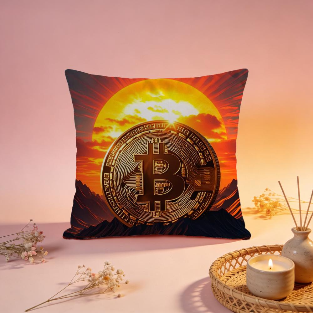 Stylish BBitcoinable Cushion Cover Comfortable Durable Pillow Cover MultiScene for Home Office Car Sofa