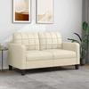 VidaXL 2-seater Sofa Cream 140 Cm Faux Leather, Sofa, Upholstered Sofa, Living Room Seat, Loveseat, Living Room Sofa, 359118