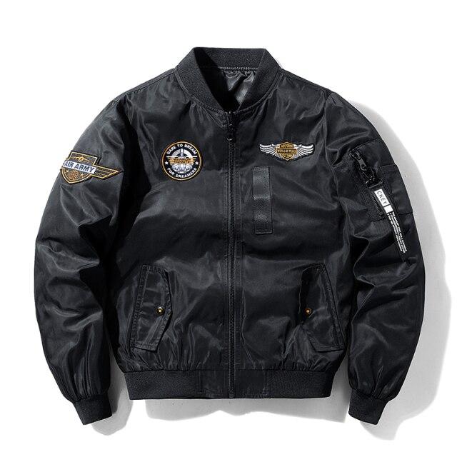 Locomotive Jacket Men Spring Autumn Windbreaker Pilot Coat Army Men Windproof Jackets Cargo Casual Jacket Reverse Wear
