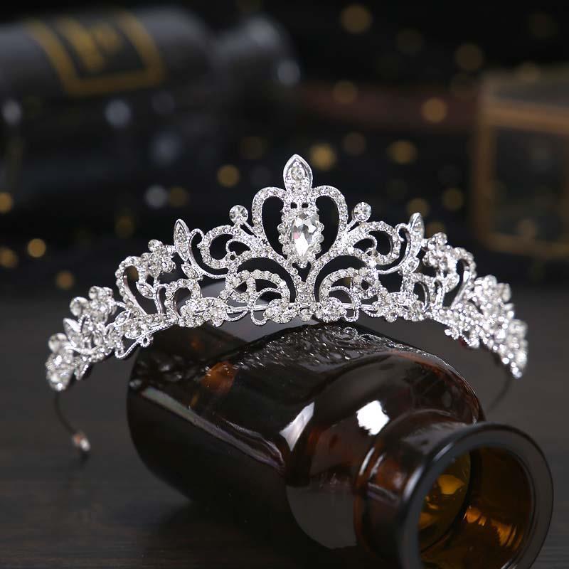 Rhinestone Bridal Jewelry Set: Korean-Style Crown, Necklace & Hair Accessories