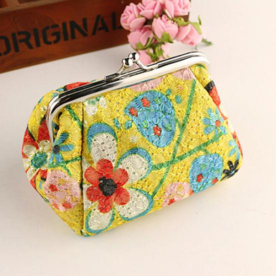 Portamonete portamonete con portamonete ricamato con fiori carini alla moda da donna