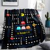 1 st Pac-Man-tryckt flanellfilt, hög kvalitet för alla årstider, heminredning, värme och komfort, perfekt som julklapp