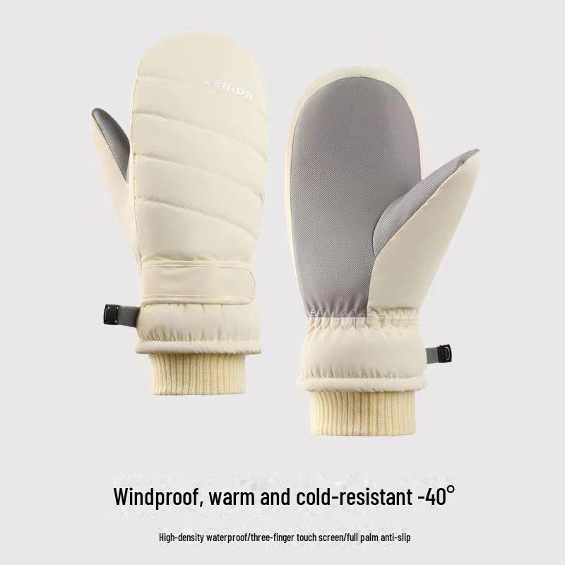 Mănuși de iarnă antiderapante, termoizolate pentru schi și ciclism, cu căptușeală de catifea