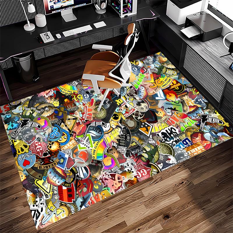 The French Open Print Area Rug-Soft,Washable Non-Slip Indoor Mat Office Chairs,Living Room,Home Office Decorative Rug