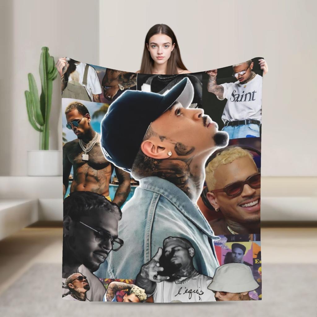 Chris Brown Breezy Bowl XX Tour Blankets Quality Soft  Bedding Throws Winter Picnic Home Decor Comfortable Bedspread
