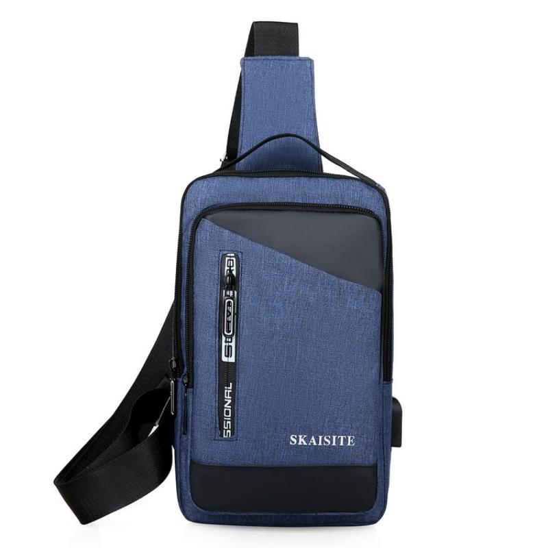 Trendy Crossbody Bag, Men'S Chest Bag, Nylon Fashion Shoulder Bag, Simple Business And Leisure Travel Chest Bag