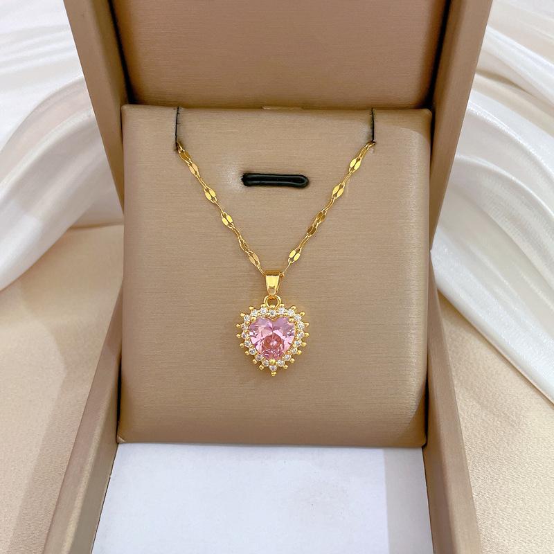 Micro-Setting Temperament Light Luxury Full Of Diamonds Real Gold Exquisite Micro-Setting Necklace Women'S Fashion Trend Collarbone Chain