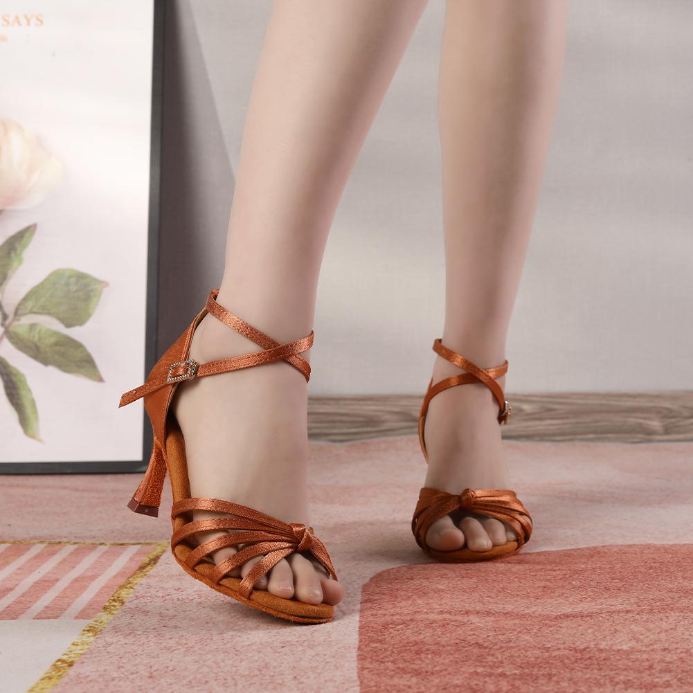 Frauen Tango Ballsaal Latin Walzer Tanz Mädchen Party Schuhe mit hohen Absätzen 7CM