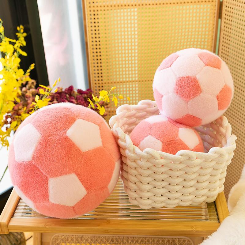 Adorable Plush Soccer Toy For Kids In Soft White Black And Pink Colors Perfect For Gifts
