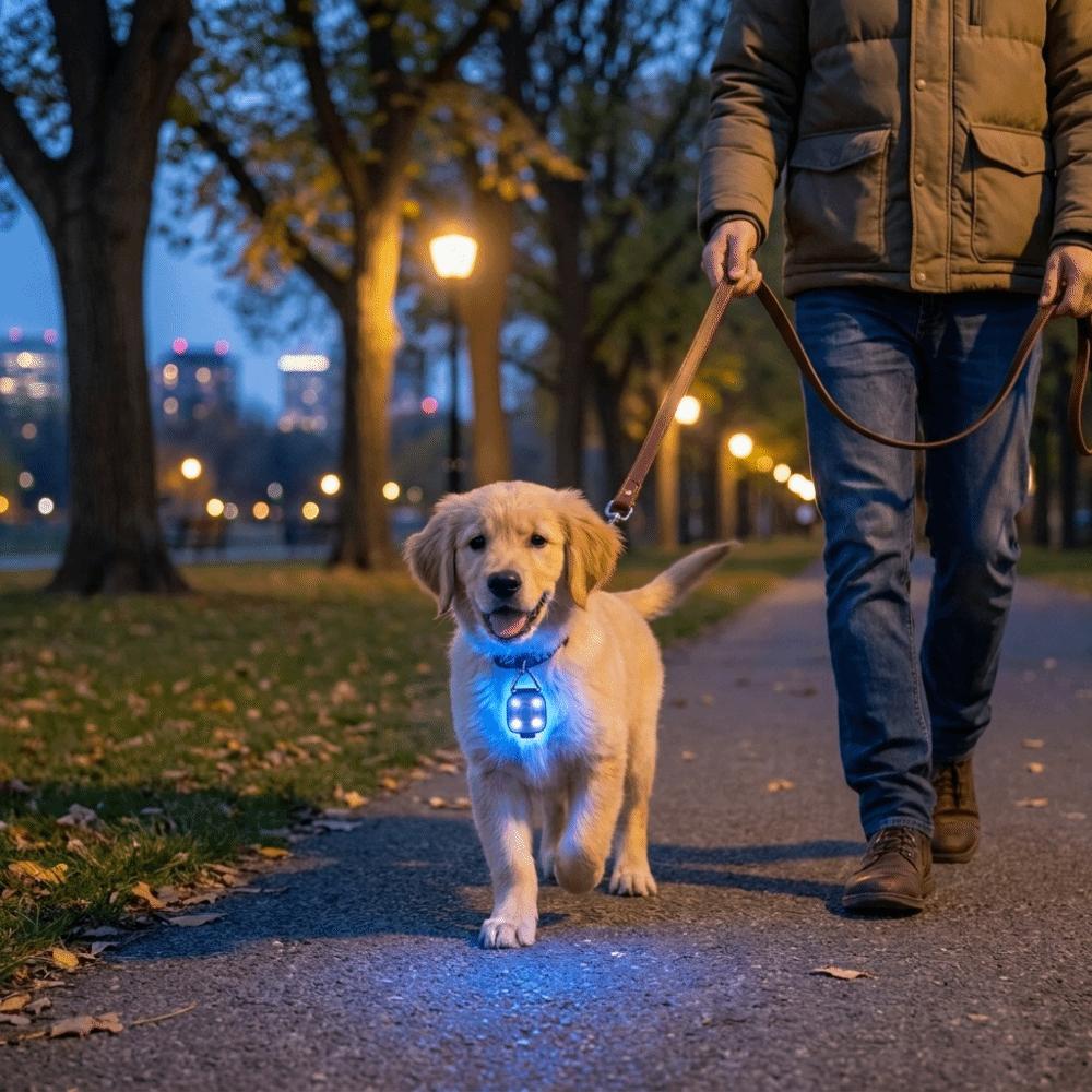 Waterproof LED Pet Collar Pendant USB Rechargeable Pet Safety Light Pet Walking