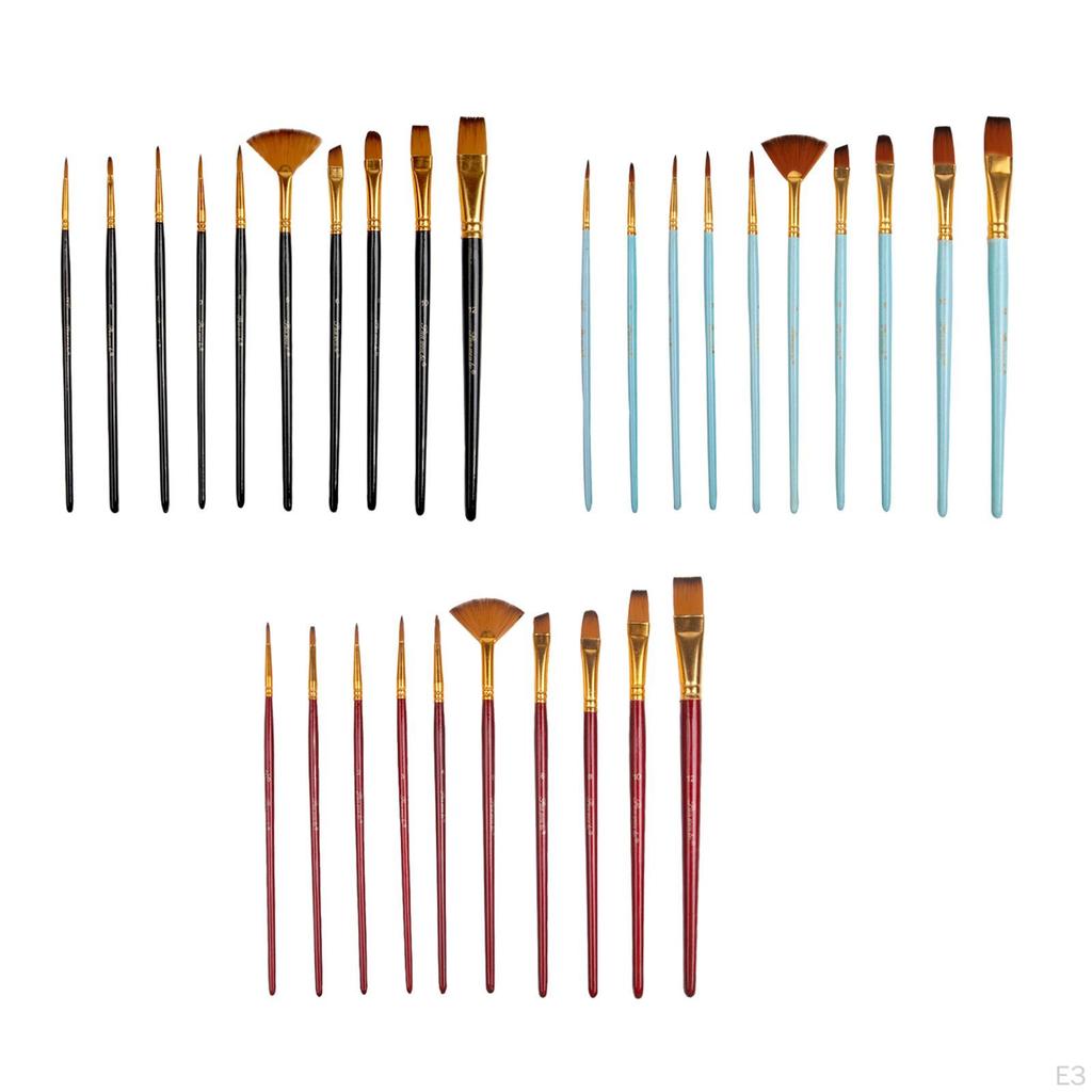 10 Pieces Paint Brush Set Acrylic Brush, Watercolor, Craft, Nylon Painting Kits ,Face Body