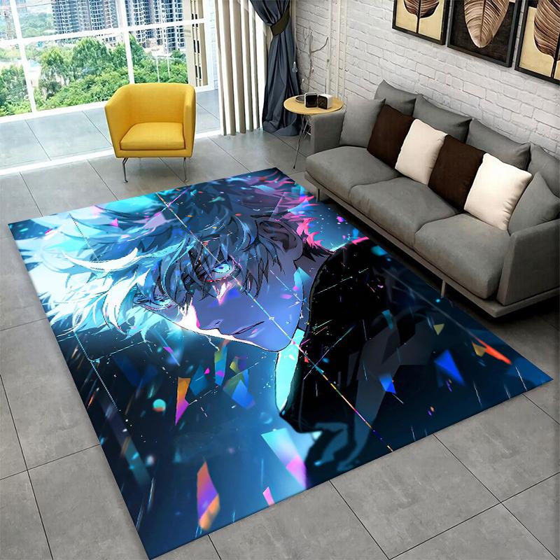 Cartoon Jujutsu Kaisen Anime Itadori Yuj Teppich für Spielzimmer Schlafzimmer Wohnzimmer Sofa Heimdekoration, rutschfeste Bodenmatte für Kinder
