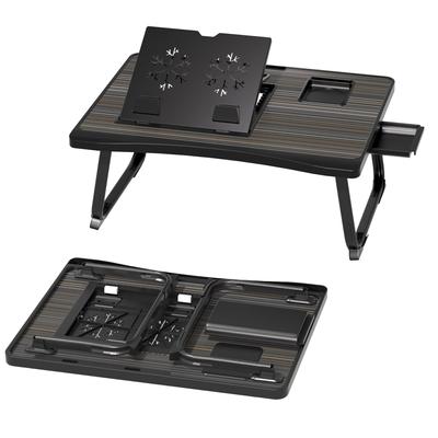 Laptop Desk For Bed, Foldable Lap Desk Tablet Stand Notebook Bed Tray Desk With Side Drawer & Cup Slot, Portable Lap Desk With Foldable Legs