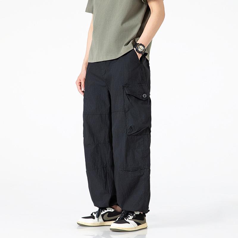 

Men s overalls casual loose trousers summer new pants men s trendy brand high-end men s clothing XXXL чёрный