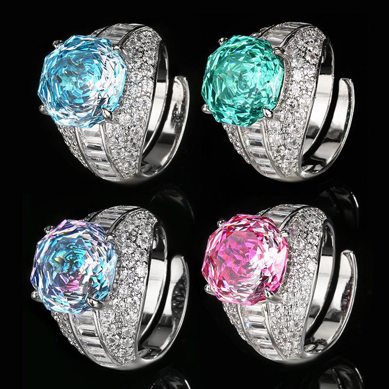 Bijoux Fond Cuivre Plaqué Or Taille Rose Rouge Rosé Luxe Léger Bague Rétro Pierre Héroïne 12Mm