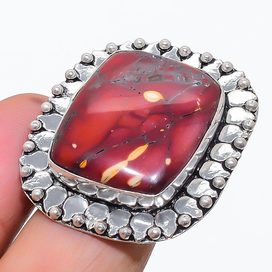 Natural Mookaite Gemstone 925 Sterling Silver Jewelry Ring Size 9.5 w1b31