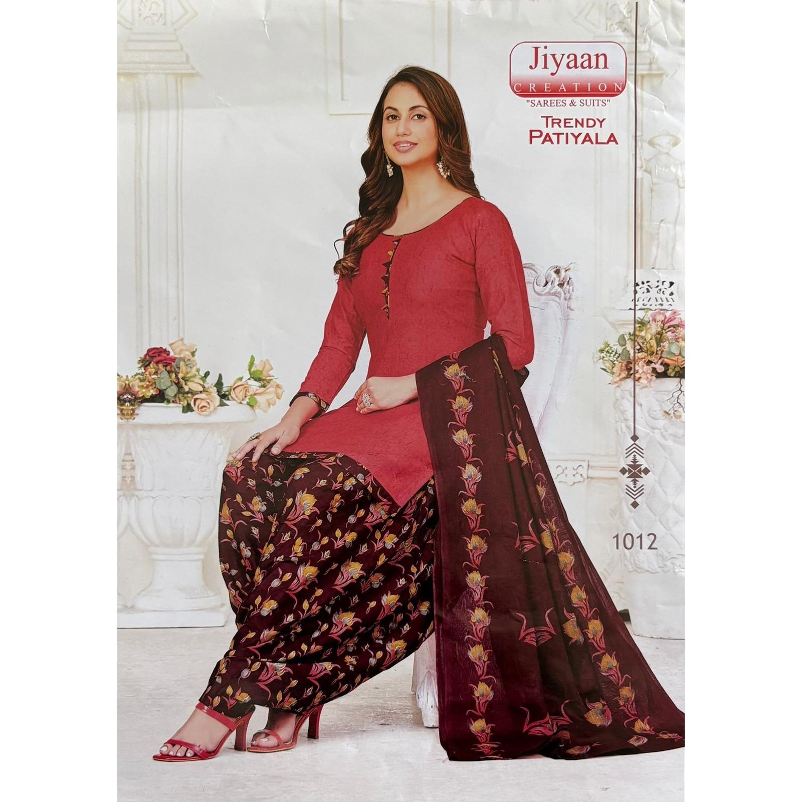 Indian Cotton Printed Patiyala Salwar Suit Bollywood Desigenr Salwar Kameez Unstitched
