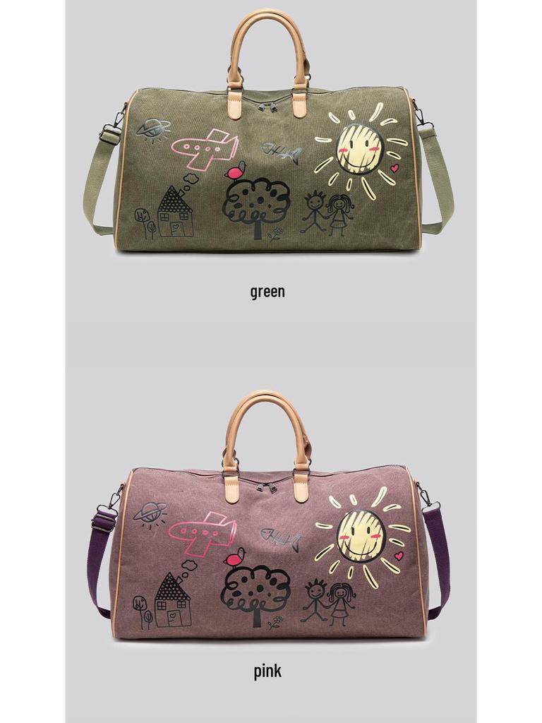 Women's Business Trip Foldable Duffle: Lightweight, Large-Capacity Handheld Travel Bag for Short Journeys.