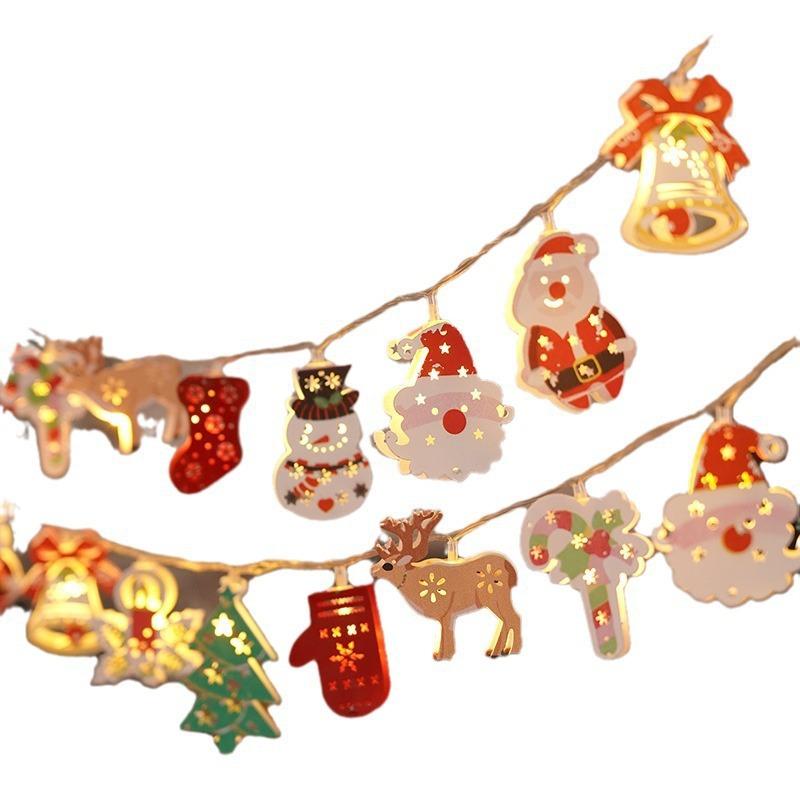 Christmas Deer Snowflake Led String Lights Battery Powered Fairy Lights Xmas Tree Ornament Decoration 2025 Navidad Gift New Year