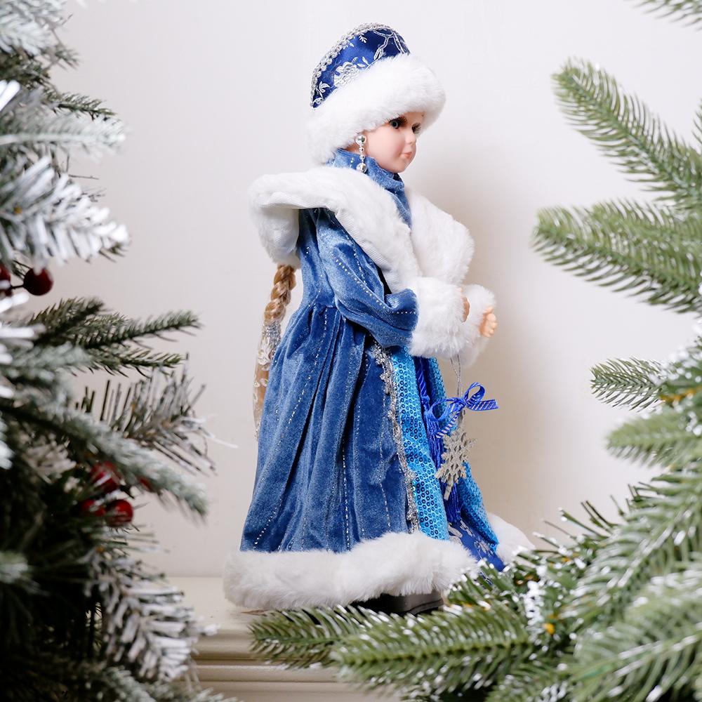 Bambola Fanciulla delle Nevi con Paillettes Blu da 40 cm, Ornamento Decorativo per la Casa del Capodanno Russo e Natale