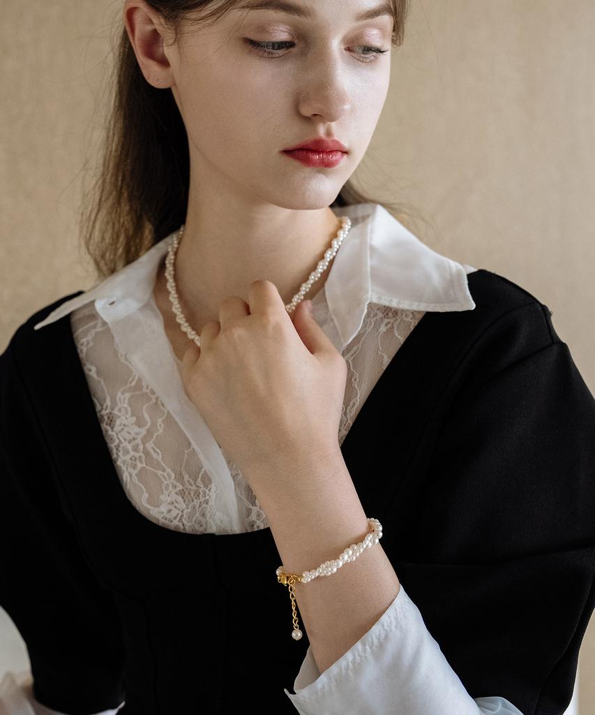 Has En017 Glass Pearl Bracelet (2Colors)